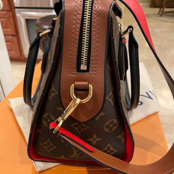 Louis Vuitton Brown and Red Tote Bag - Picture 3 of 9